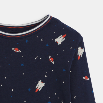 Pyjama 2 pièces en jersey marine Garçon