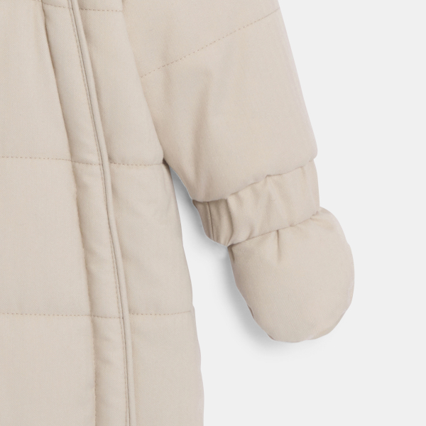 معطف أفرول مبطن ودافئ، بلون البيج للرضع من كلا الجنسين معطف أفرول مبطن ودافئ، بلون البيج للرضع من كلا الجنسين