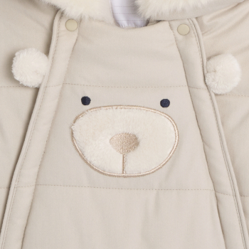 معطف أفرول مبطن ودافئ، بلون البيج للرضع من كلا الجنسين