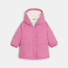 أنوراك مضاد للماء مزدوج بقلنسوة، باللون الوردي للفتيات الصغيرات أنوراك مضاد للماء مزدوج بقلنسوة، باللون الوردي للفتيات الصغيرات