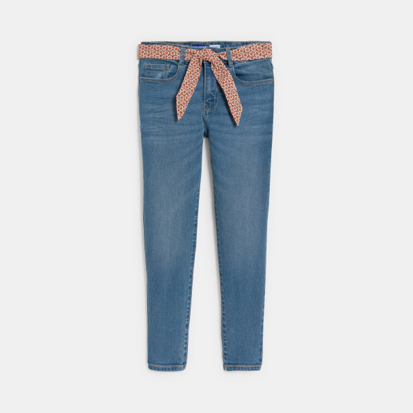 Jean skinny ceinturé bleu Fille Jean skinny ceinturé bleu Fille