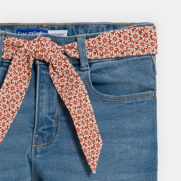 Jean skinny ceinturé bleu Fille Jean skinny ceinturé bleu Fille