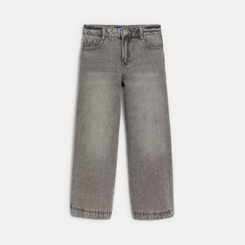 جينز رمادي باهت بأرجل واسعة للفتيات