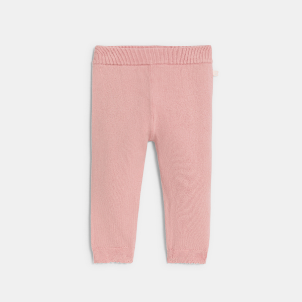 Legging tricot chiné rose bébé fille Legging tricot chiné rose bébé fille