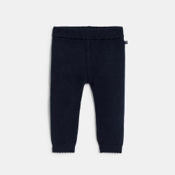 طماق منسوج من الصوف الناعم المنقط باللون الأزرق للفتيات الرضع