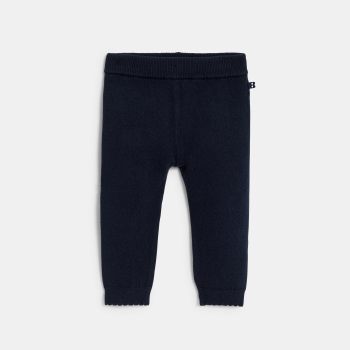 طماق منسوج من الصوف الناعم المنقط باللون الأزرق للفتيات الرضع