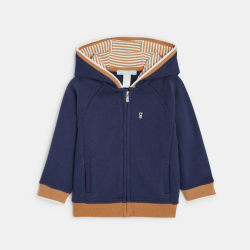 سويت شيرت من الميلتون باللون الأزرق، مع غطاء للرأس وسحّاب، للفتيان الصغار