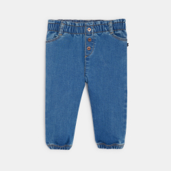 Pantalon denim souple bleu...