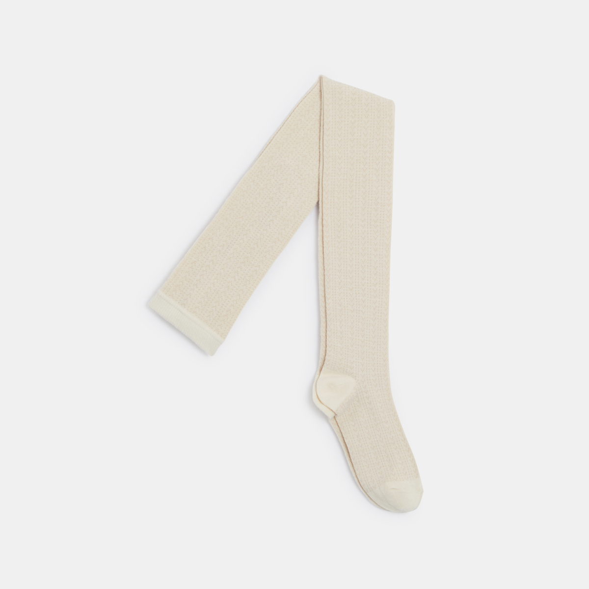 جوارب عالية منسوجة بالغرز، بلون البيج للفتيات جوارب عالية منسوجة بالغرز، بلون البيج للفتيات