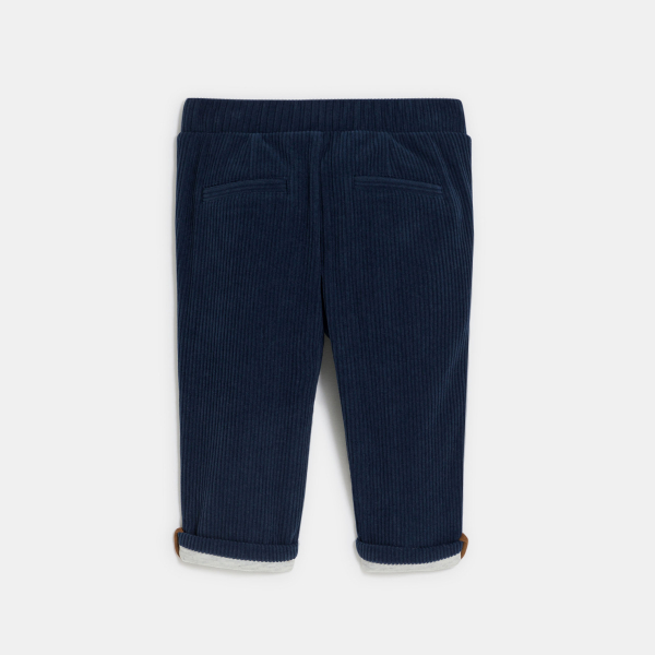 Pantalon velours côtelé souple bleu marine bébé garçon Pantalon velours côtelé souple bleu marine bébé garçon