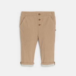 Pantalon velours côtelé souple beige bébé garçon
