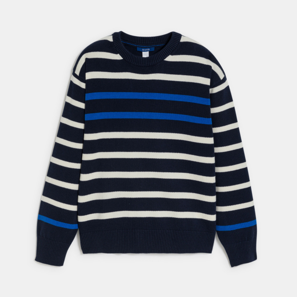 كنزة بحارة مخططة باللون البني للأولاد كنزة بحارة مخططة باللون البني للأولاد