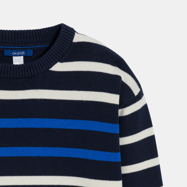 كنزة بحارة مخططة باللون البني للأولاد كنزة بحارة مخططة باللون البني للأولاد