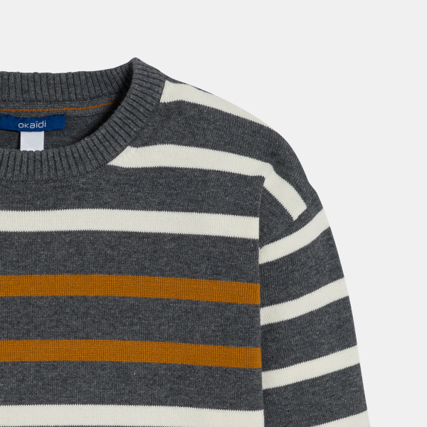 كنزة بحارة مخططة باللون البني للأولاد