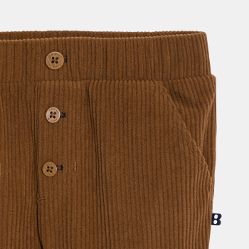 Pantalon velours côtelé souple marron bébé garçon