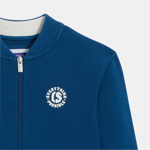 Sweat teddy zippé bleu canard Garçon Sweat teddy zippé bleu canard Garçon