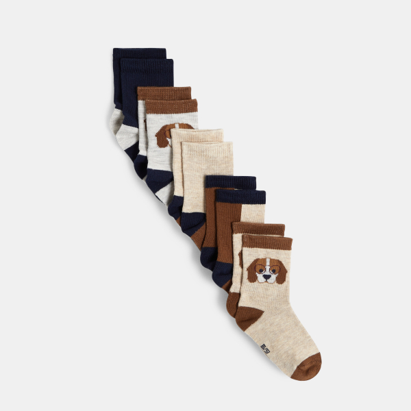Chaussettes chiens bleu bébé garçon (lot de 5) Chaussettes chiens bleu bébé garçon (lot de 5)