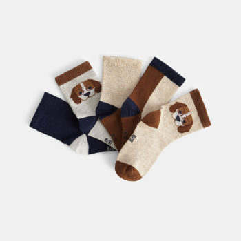 Chaussettes chiens bleu bébé garçon (lot de 5)