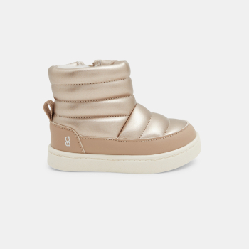 حذاء طويل مبطن ومحشو باللون الذهبي للفتيات الرضع