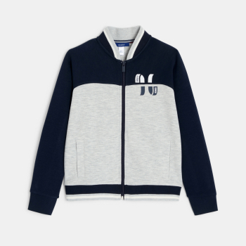 Sweat-shirt zippé bleu garçon