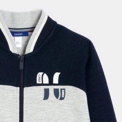 Sweat-shirt zippé bleu garçon