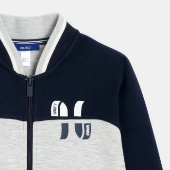 Sweat-shirt zippé bleu garçon