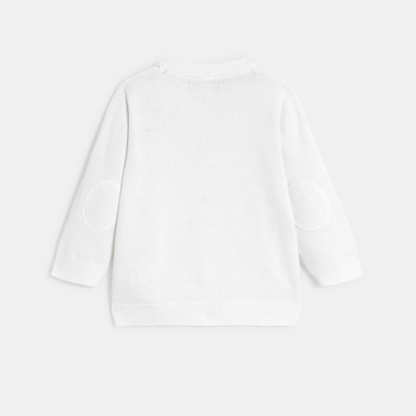 كارديغان تريكو محبوك باللون الأبيض للأولاد الصغار كارديغان تريكو محبوك باللون الأبيض للأولاد الصغار