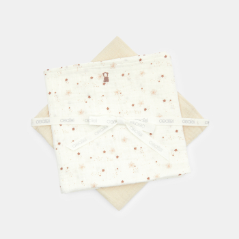 Langes gaze de coton beige bébé mixte (lot de 2)