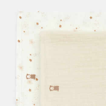 Langes gaze de coton beige bébé mixte (lot de 2)
