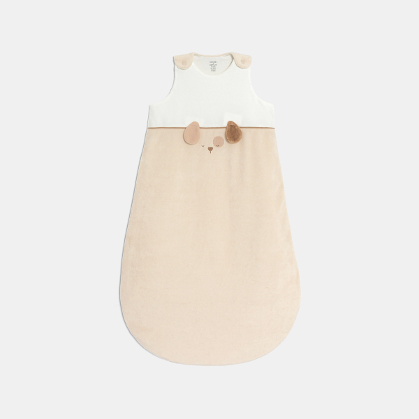 Gigoteuse velours chien beige bébé garçon Gigoteuse velours chien beige bébé garçon
