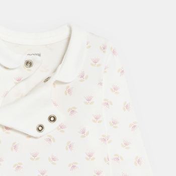 سالوبيت منسوج برسمة فأر وبودي مزين برسوم الأزهار، باللون الوردي للفتيات الرضع