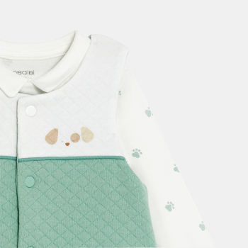 سالوبيت فاخر وبودي برسمة كلب باللون الأخضر للفتيان الرُضع