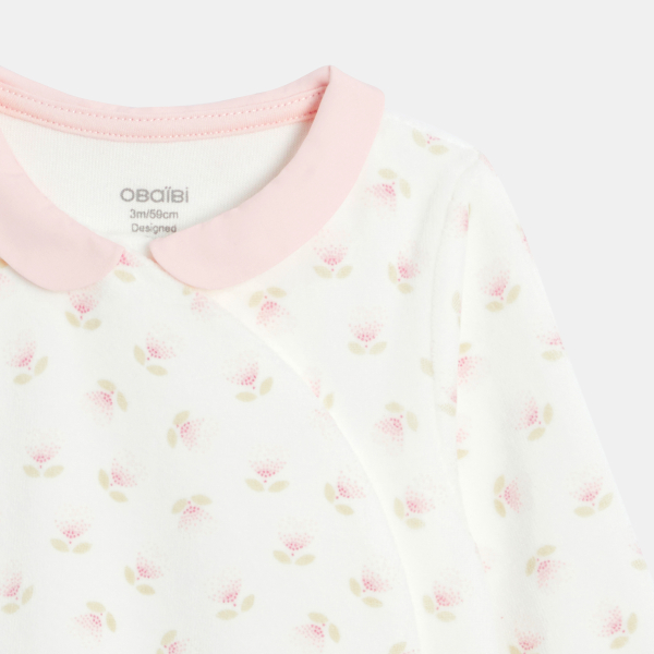 Dors-bien velours fleurs blanc bébé fille Dors-bien velours fleurs blanc bébé fille