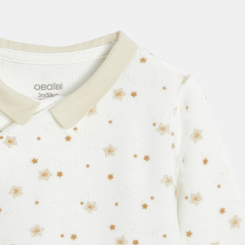 Dors-bien velours étoiles beige bébé garçon