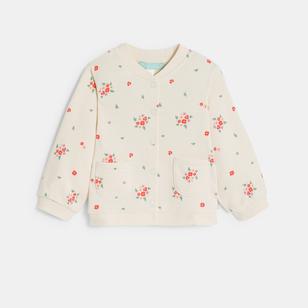 جاكيت من طراز تيدي من الميلتون برسوم الأزهار،  باللون البيج للفتيات الصغيرات جاكيت من طراز تيدي من الميلتون برسوم الأزهار،  باللون البيج للفتيات الصغيرات
