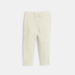 Legging maille tricot beige bébé fille