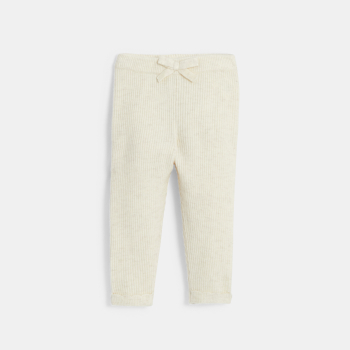 طماق محبوك من التريكو، باللون البيج للفتيات الصغيرات