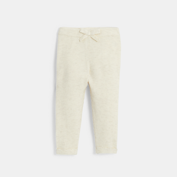 طماق محبوك من التريكو، باللون البيج للفتيات الصغيرات طماق محبوك من التريكو، باللون البيج للفتيات الصغيرات