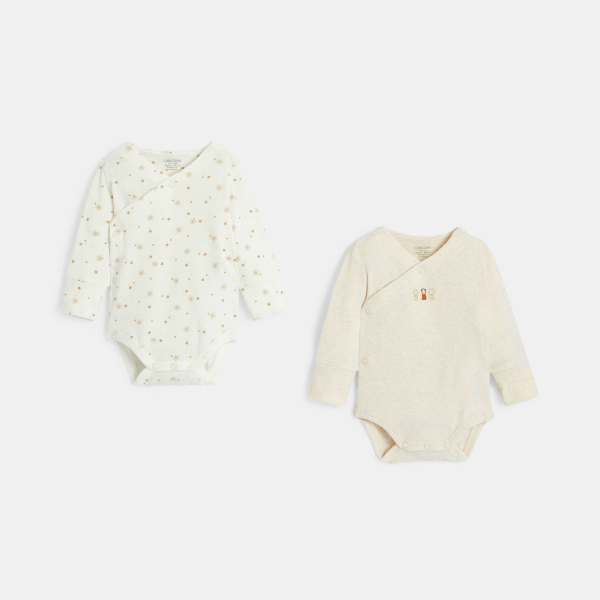 Body évolutif étoiles blanc bébé mixte (lot de 2) Body évolutif étoiles blanc bébé mixte (lot de 2)