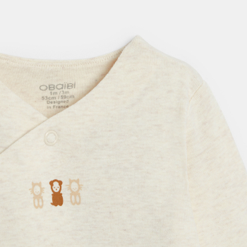 بودي يتكيف مع شكل أجساد الصغار، مزين برسوم النجوم، باللون الأبيض للأطفال الرضع من الجنسين (طقم من قطعتين)