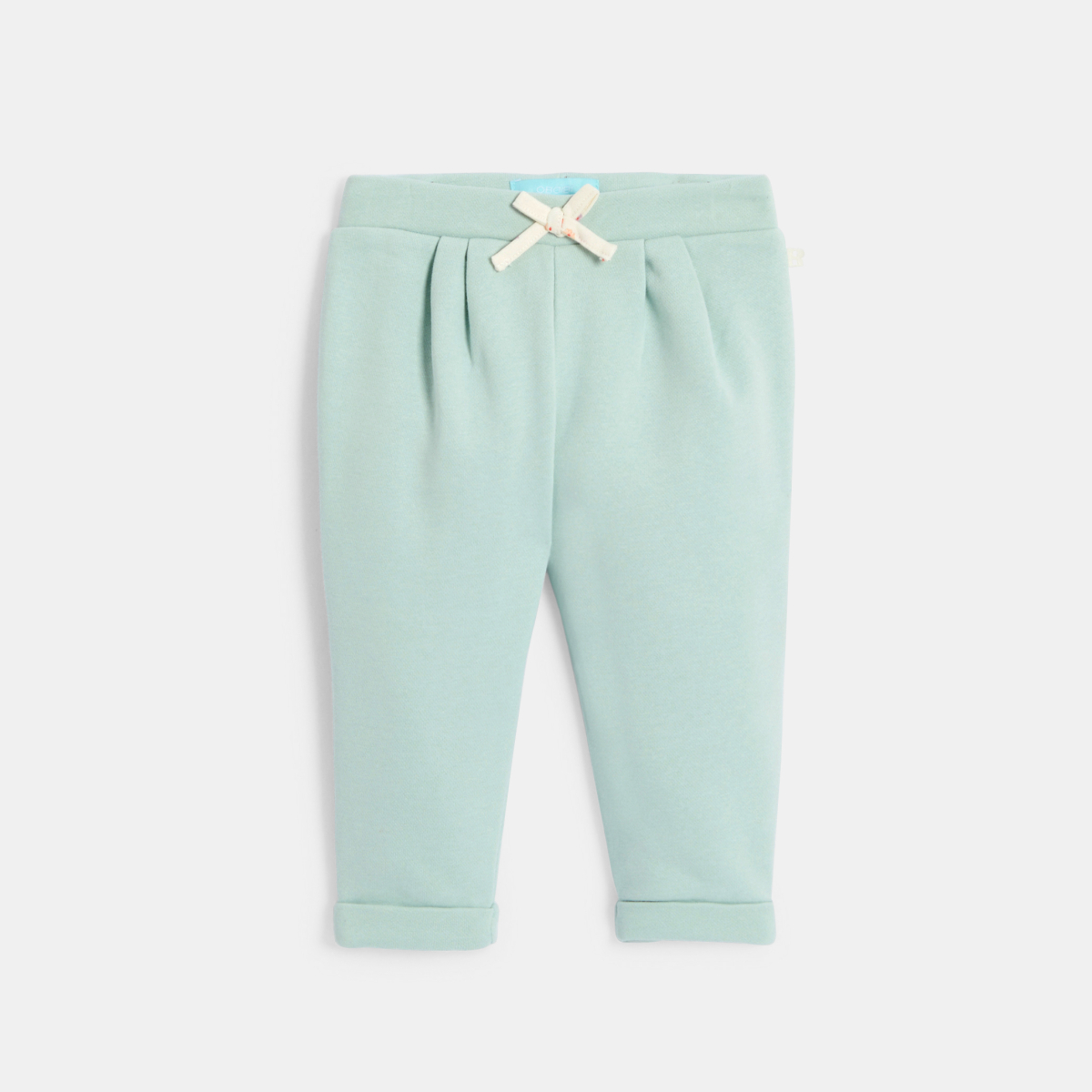 بنطلون من الصوف الناعم ورسوم أزهار، باللون الأخضر للفتيات الصغيرات بنطلون من الصوف الناعم ورسوم أزهار، باللون الأخضر للفتيات الصغيرات