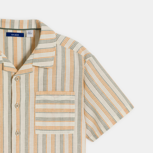 قميص مخطط من الكتان للأولادn قميص مخطط من الكتان للأولادn