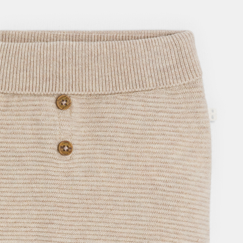 بنطال محبوك مغلق القدمين باللون البيج، لحديثي الولادة