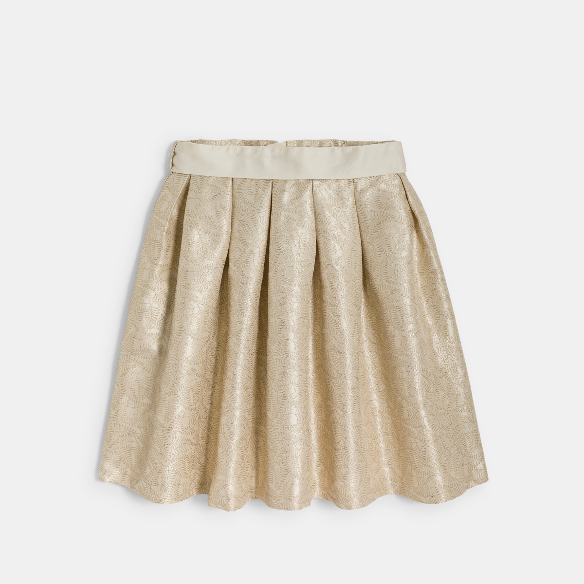 Jupe patineuse jacquard brodé doré Fille Jupe patineuse jacquard brodé doré Fille