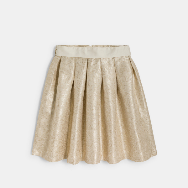 Jupe patineuse jacquard brodé doré Fille Jupe patineuse jacquard brodé doré Fille