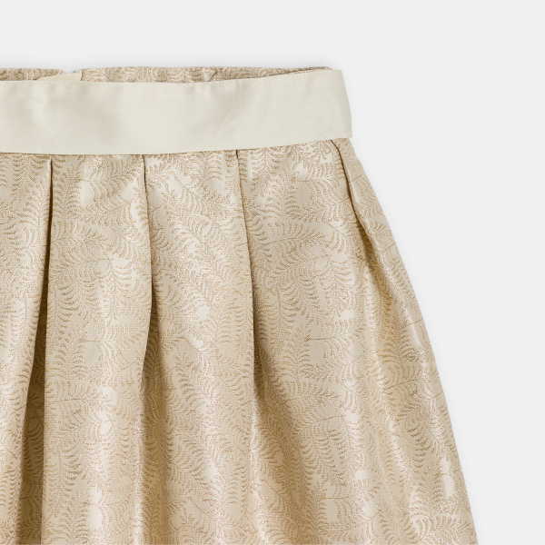 Jupe patineuse jacquard brodé doré Fille Jupe patineuse jacquard brodé doré Fille