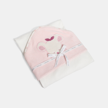 رداء استحمام اسفنجي على شكل فأر باللون الوردي للفتيات الصغيرات