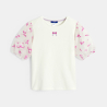 T-shirt à manches courtes motif nœud blanc Fille T-shirt à manches courtes motif nœud blanc Fille