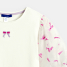 T-shirt à manches courtes motif nœud blanc Fille T-shirt à manches courtes motif nœud blanc Fille
