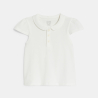 Polo col rond coton blanc bébé fille Polo col rond coton blanc bébé fille